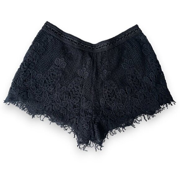 FIRE LOS ANGELES BOHEMIAN STYLE CROCHET SHORT SHORTS IN BLACK SZ S 100% COTTON - Picture 13 of 16